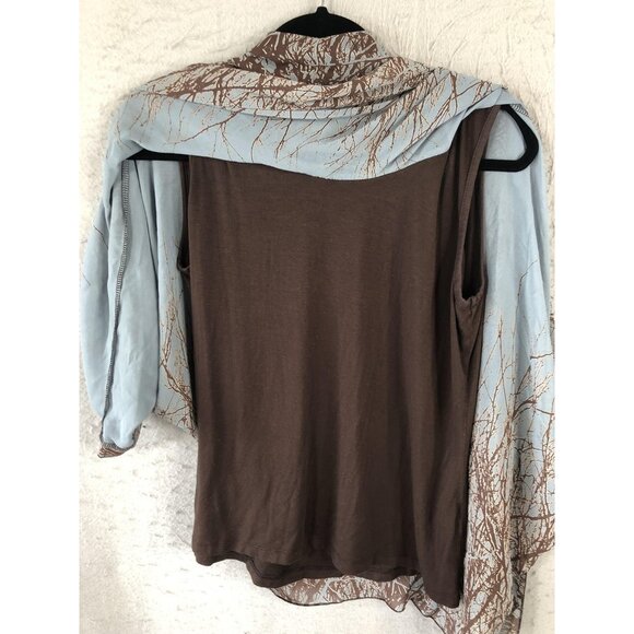 Mesmerize Poncho Top Womens M Tree Branch Print Flowy Layered Dakota Boho Fairy - Picture 9 of 16